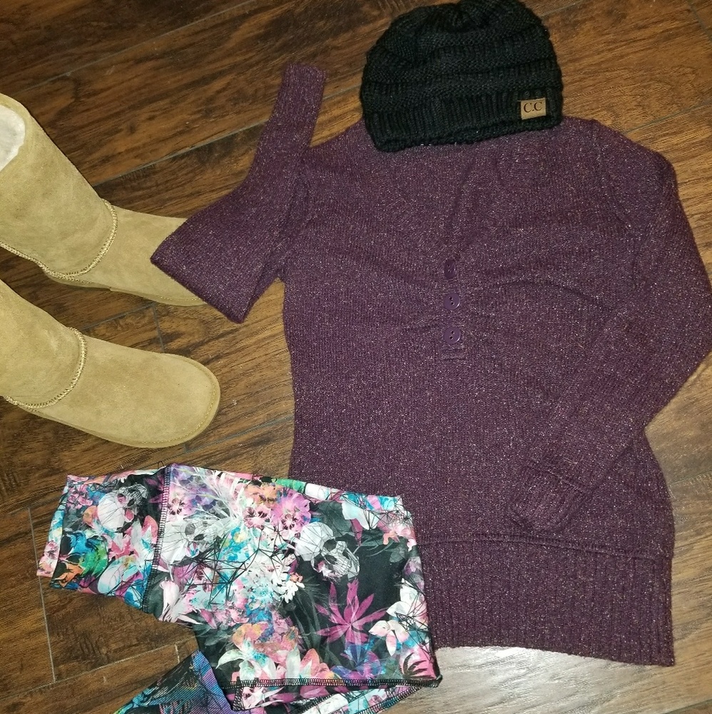Purple knit sweater top
